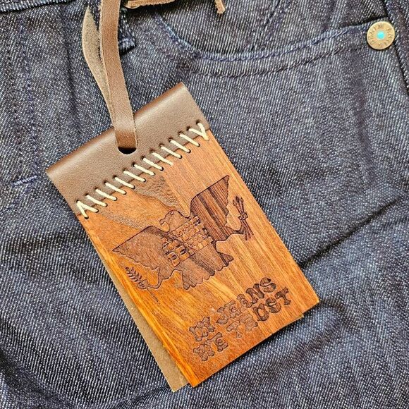 y2k vintage western leather-accent jeans - Picture 6 of 6